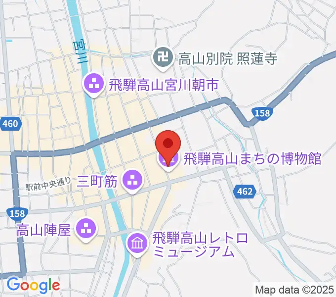 飛騨高山まちの博物館の地図