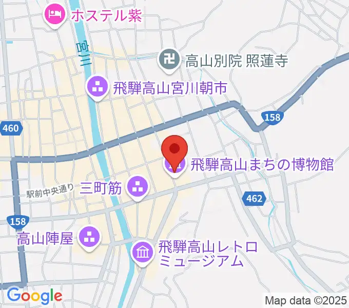 飛騨高山まちの博物館の地図