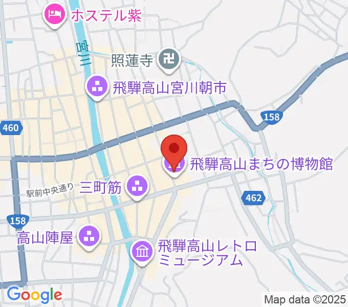 飛騨高山まちの博物館の地図