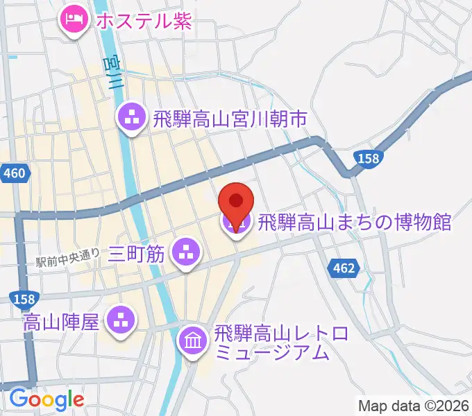 飛騨高山まちの博物館の地図