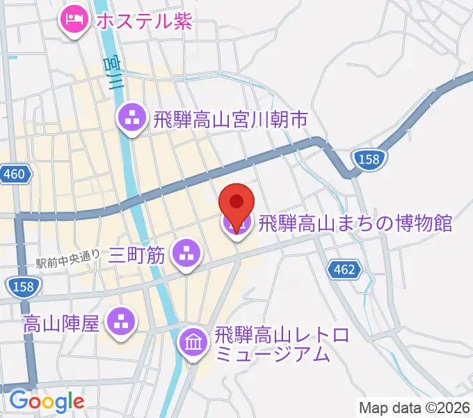 飛騨高山まちの博物館の地図