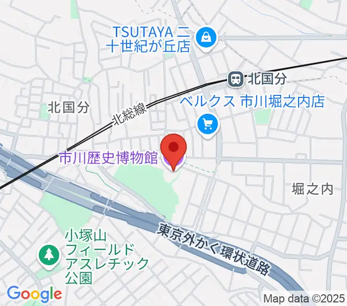 市立市川歴史博物館の地図