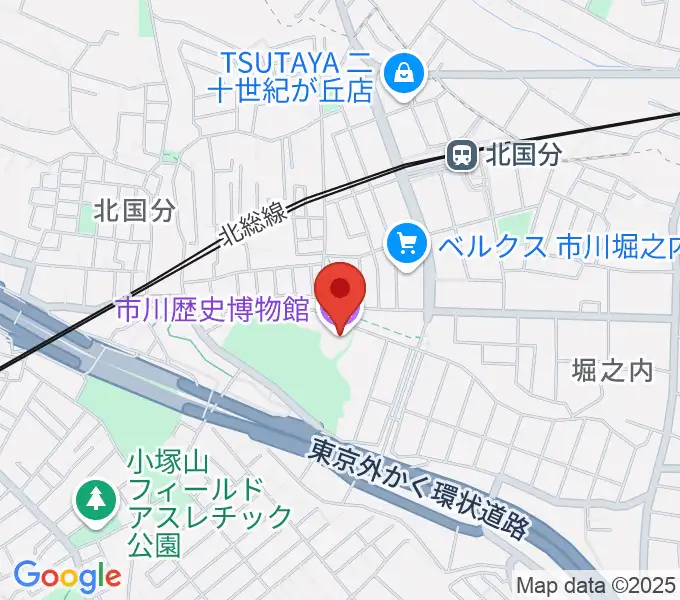 市立市川歴史博物館の地図
