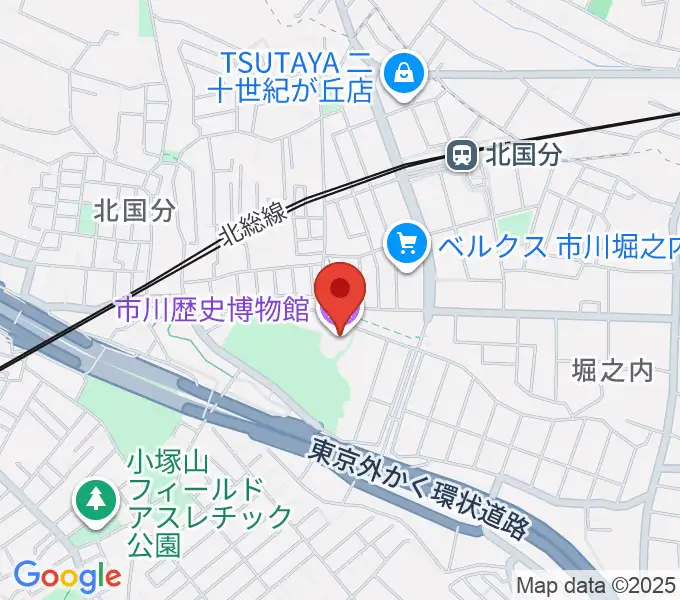 市立市川歴史博物館の地図