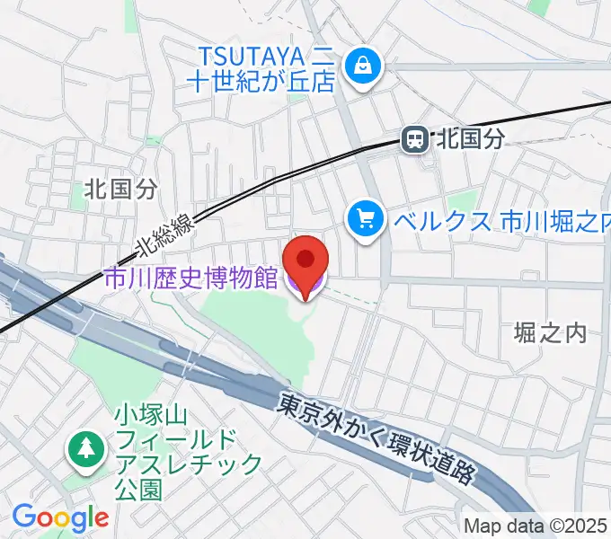 市立市川歴史博物館の地図