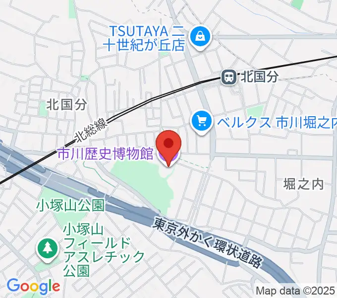 市立市川歴史博物館の地図
