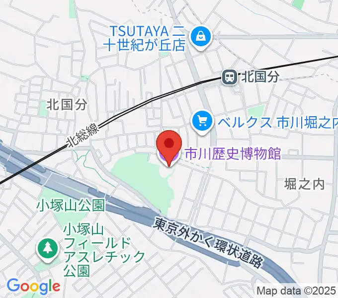 市立市川歴史博物館の地図