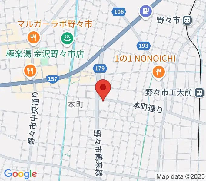 野々市市郷土資料館NONOの地図