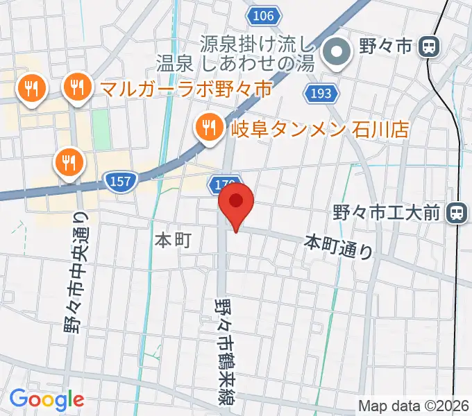野々市市郷土資料館NONOの地図