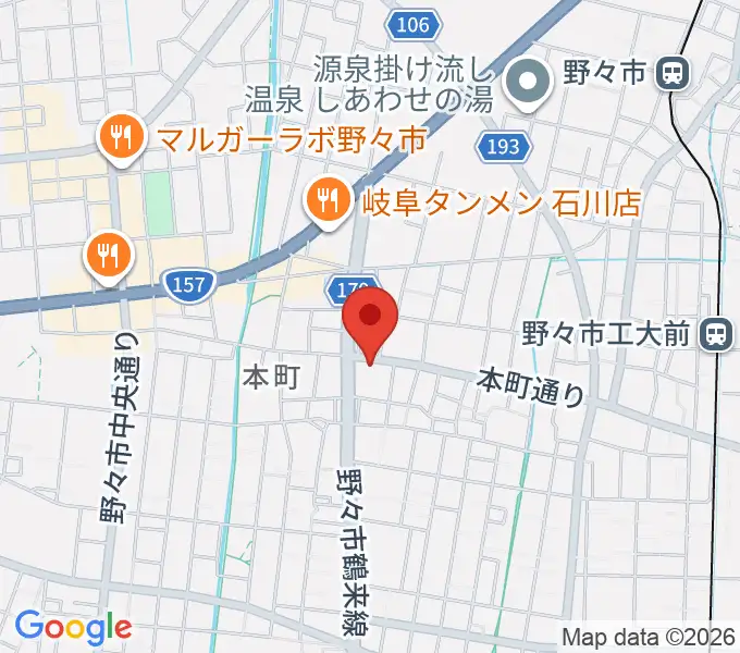野々市市郷土資料館NONOの地図