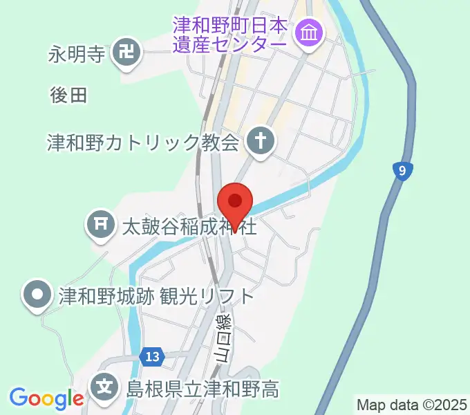 津和野町郷土館の地図