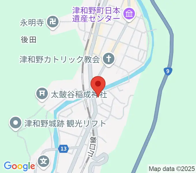 津和野町郷土館の地図