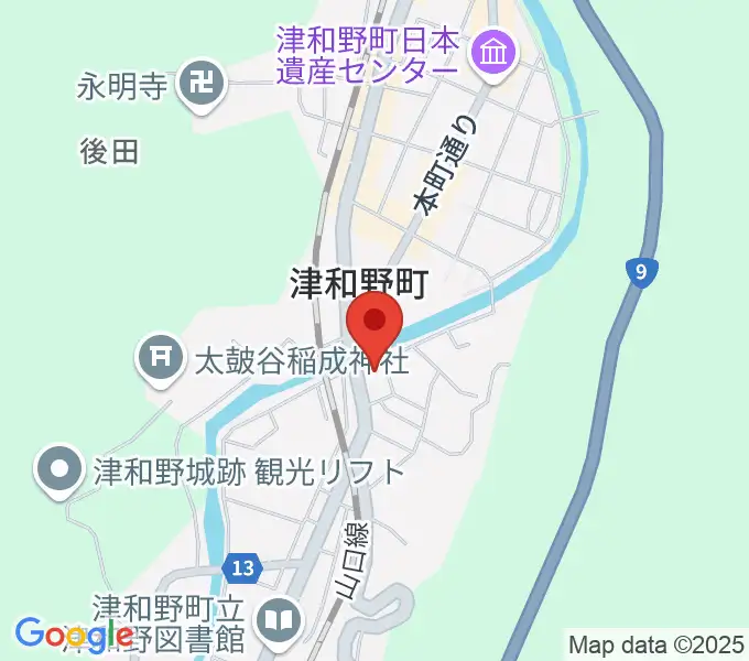 津和野町郷土館の地図