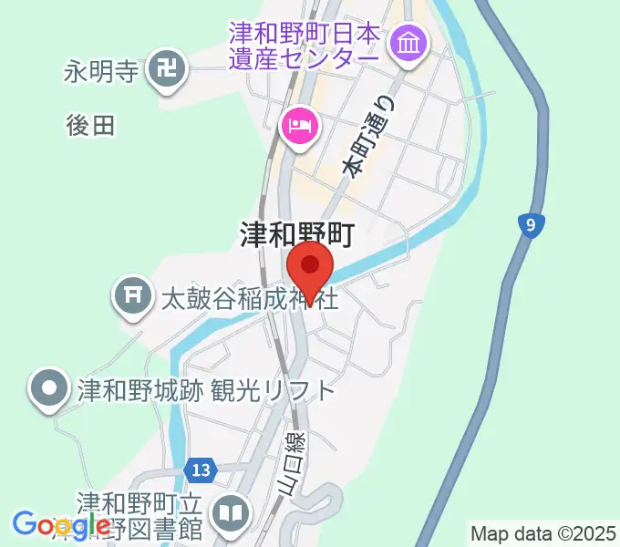 津和野町郷土館の地図