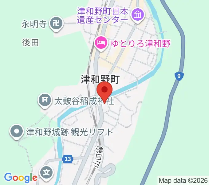 津和野町郷土館の地図