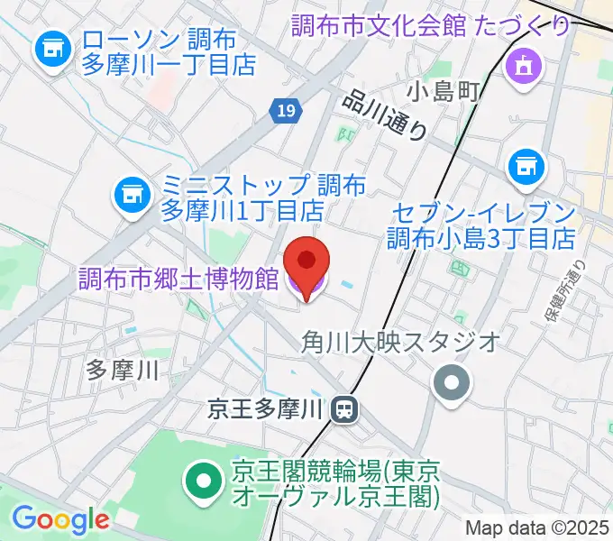 調布市郷土博物館の地図