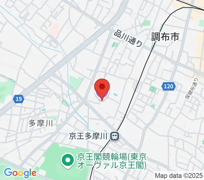調布市郷土博物館の地図