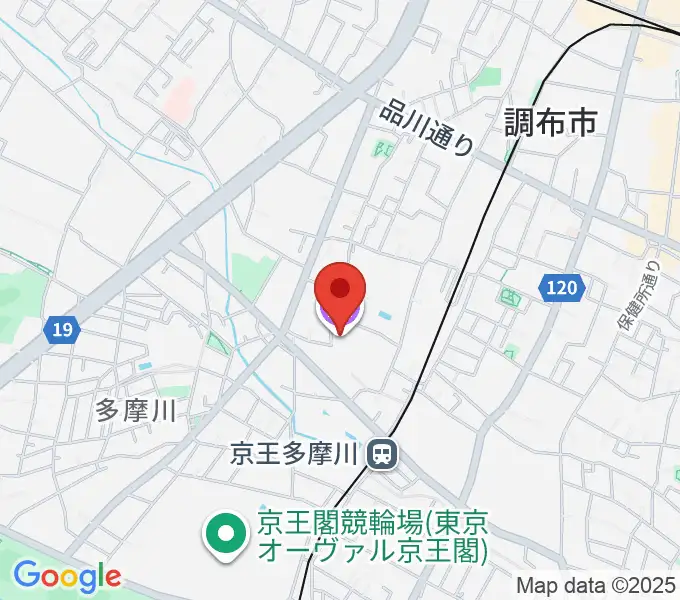 調布市郷土博物館の地図