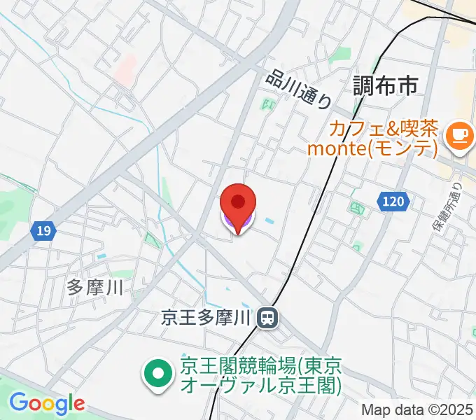 調布市郷土博物館の地図