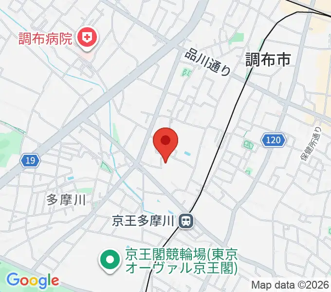 調布市郷土博物館の地図