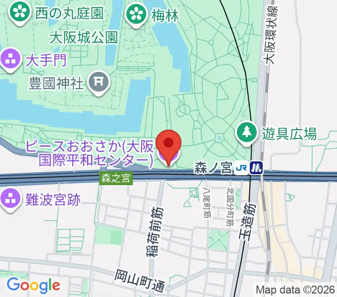 ピースおおさか 大阪国際平和センターの地図