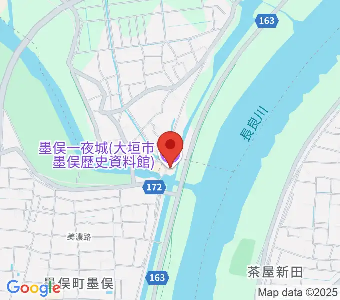 墨俣一夜城（大垣市墨俣歴史資料館）の地図