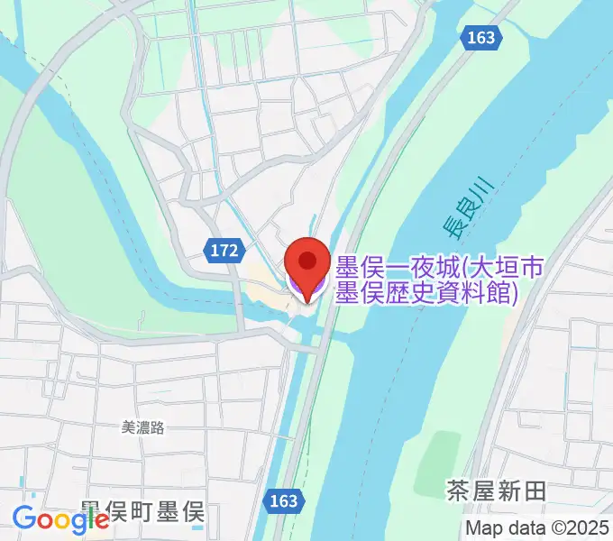 墨俣一夜城（大垣市墨俣歴史資料館）の地図