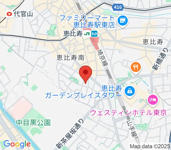 ABSレコーディングスタジオの地図
