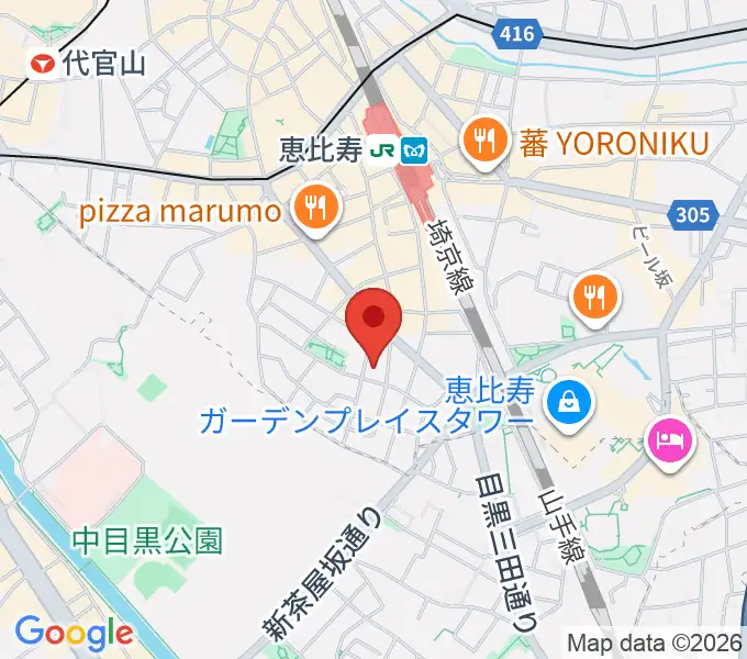 バーディハウス ABSスタジオの地図