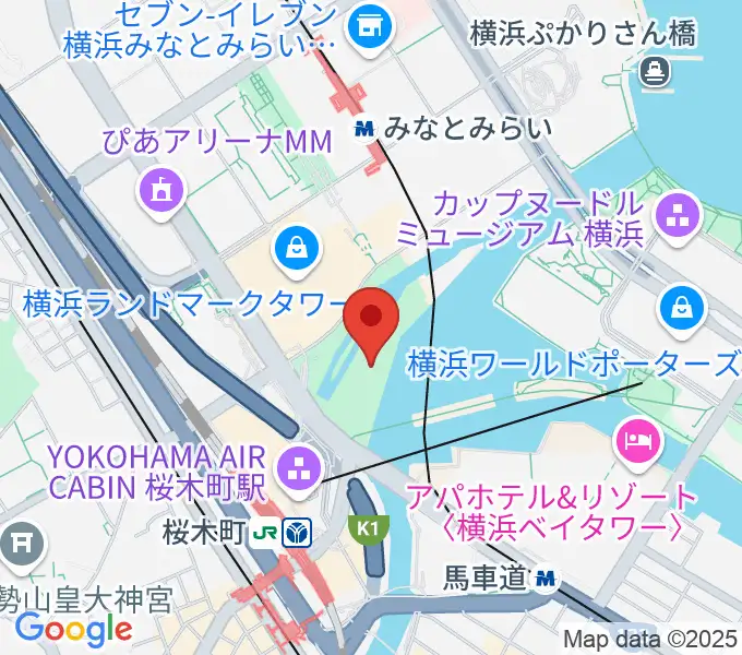 横浜みなと博物館の地図