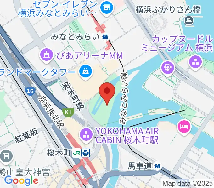 横浜みなと博物館の地図