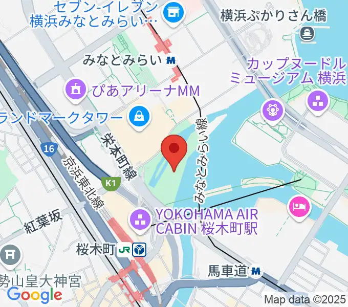 横浜みなと博物館の地図