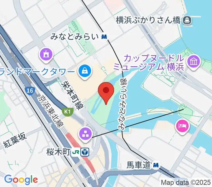 横浜みなと博物館の地図