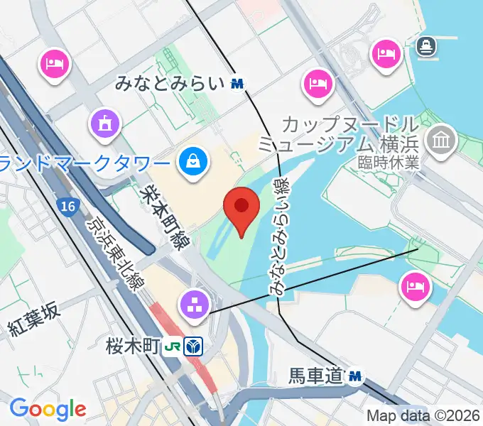 横浜みなと博物館の地図