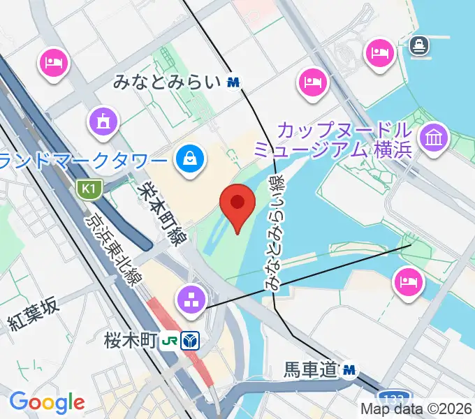 横浜みなと博物館の地図