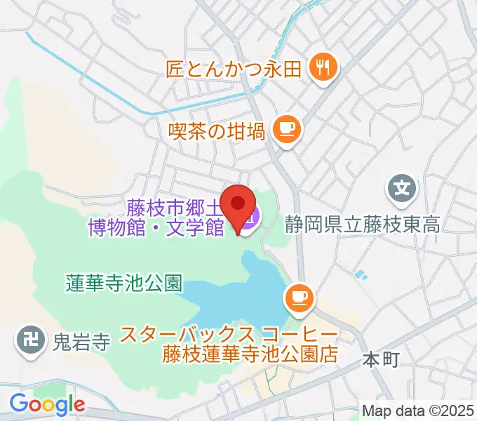 藤枝市郷土博物館・文学館の地図