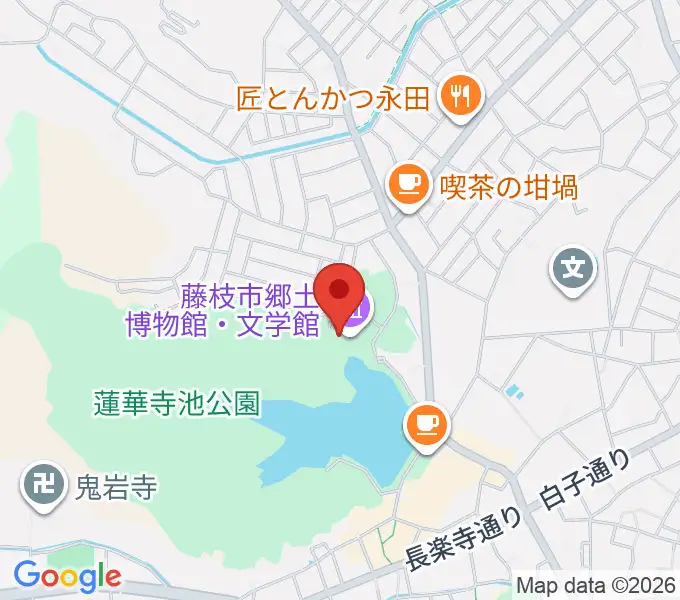 藤枝市郷土博物館・文学館の地図