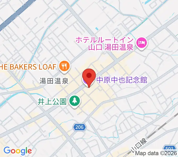 中原中也記念館の地図
