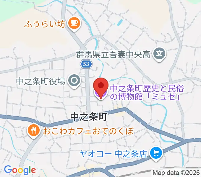 中之条町歴史と民俗の博物館「ミュゼ」の地図