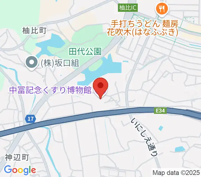 中冨記念くすり博物館の地図