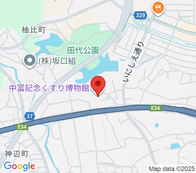 中冨記念くすり博物館の地図