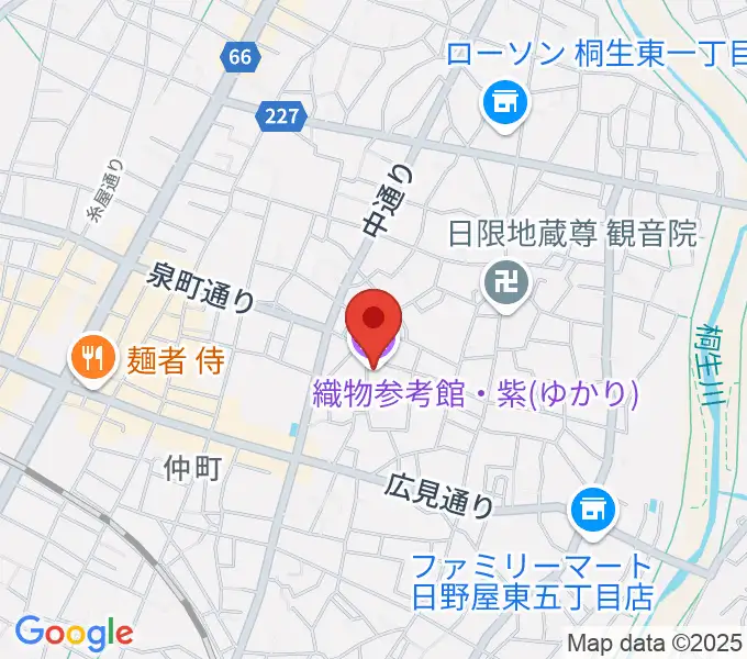 織物参考館・紫の地図