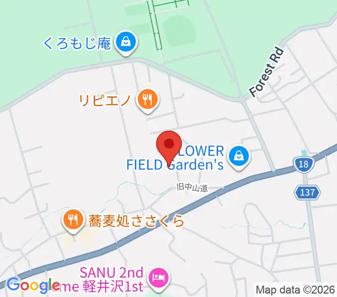 軽井沢町追分宿郷土館の地図