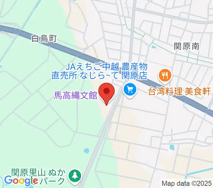 長岡市馬高縄文館の地図