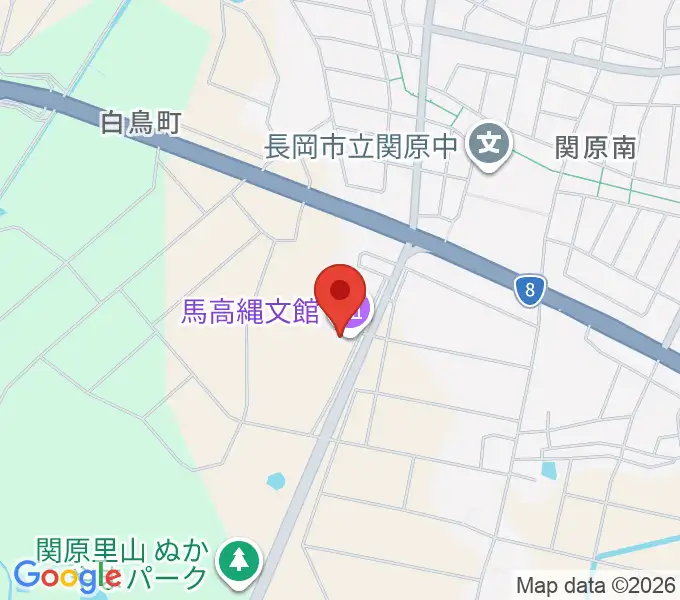 長岡市馬高縄文館の地図
