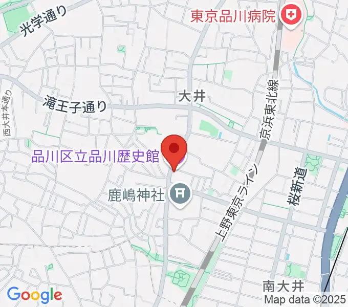 品川区立品川歴史館の地図