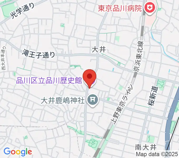 品川区立品川歴史館の地図