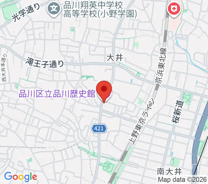 品川区立品川歴史館の地図