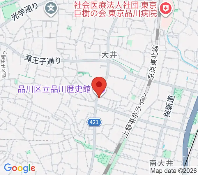 品川区立品川歴史館の地図