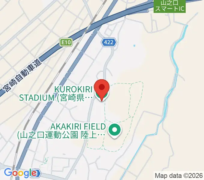 クロキリスタジアムの地図